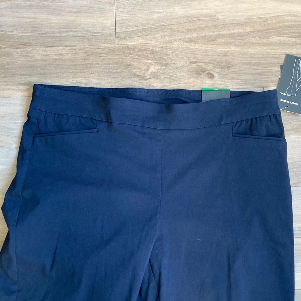 Briggs navy blue millennium Capri stretch comfort waistband hidden elastic 18W - Picture 7 of 17